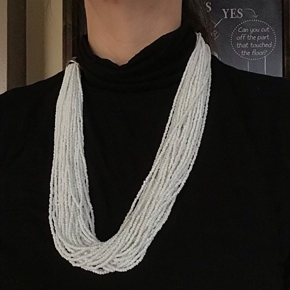CHICO’S white 30-strand beaded necklace (C1) - Picture 1 of 6
